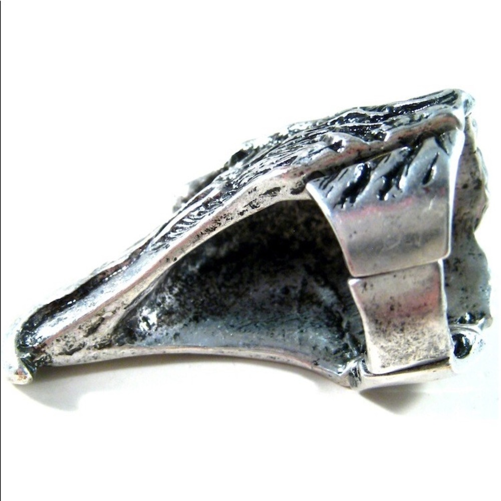 Chunky Silver Eagle Head Ring - image 3